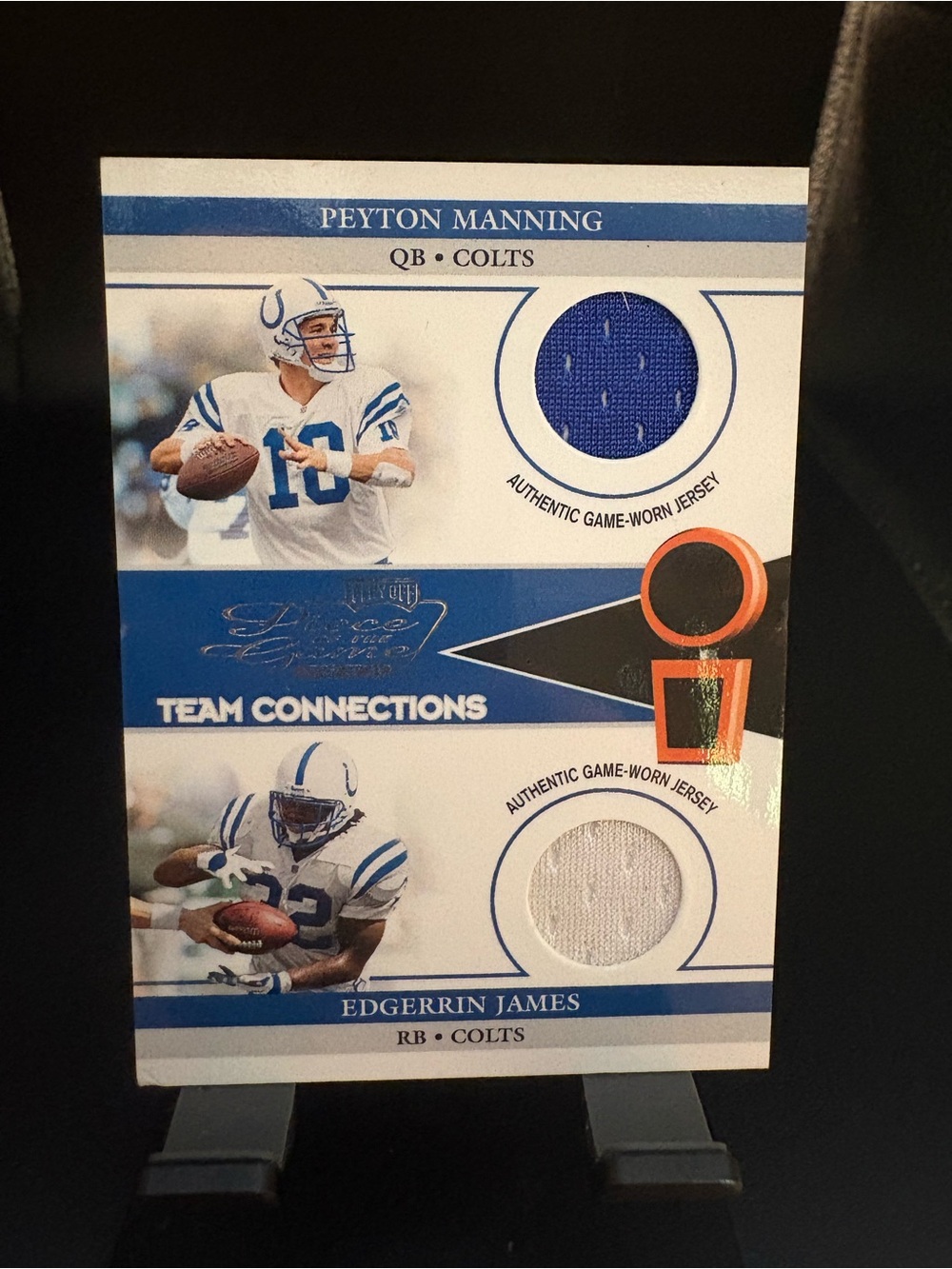 Piece of the Game Peyton Manning/Edgerrin James Football Card